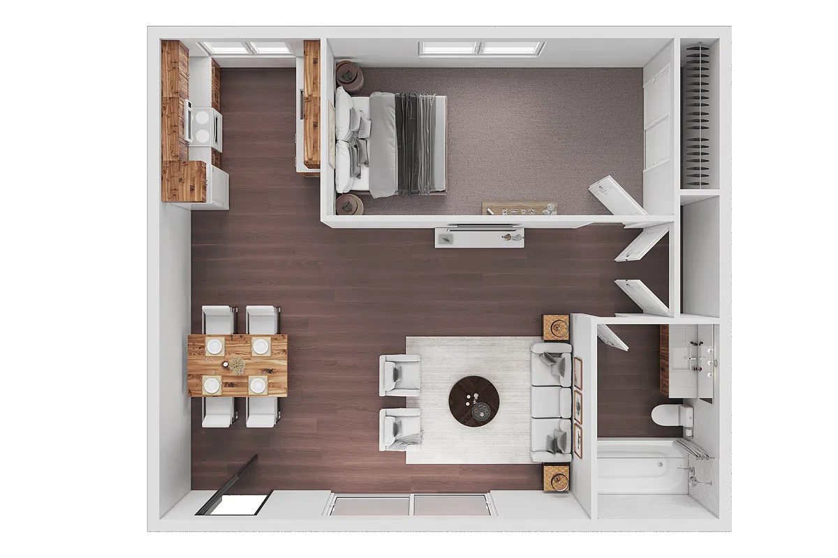 Floor plan 1 Bedroom, 1 Bathroom