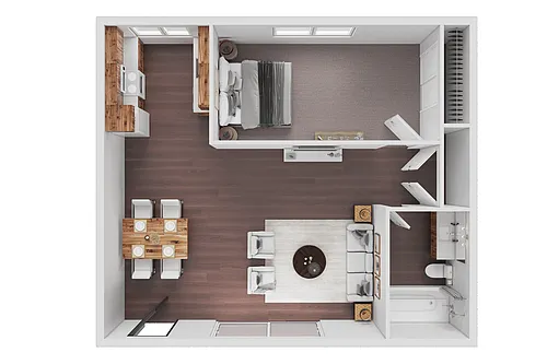 Floor plan 1 Bedroom, 1 Bathroom