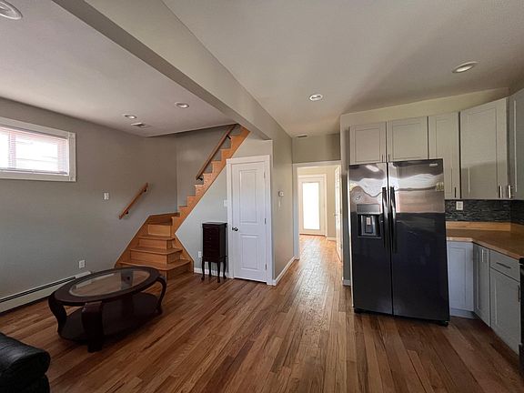Open concept layout - kitchen/living area.