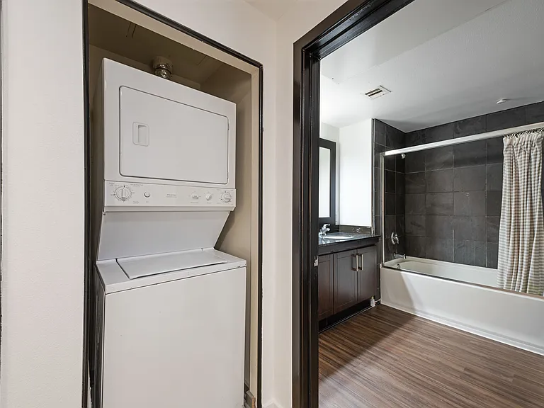 7950 West Sunset Los Angeles, CA One Bedroom Model Laundry and Bathroom