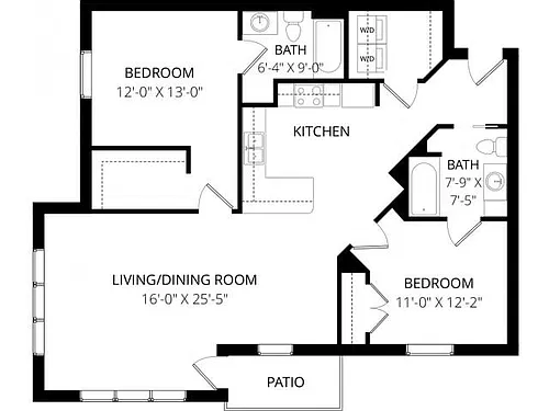 Floor plan E1 2X2