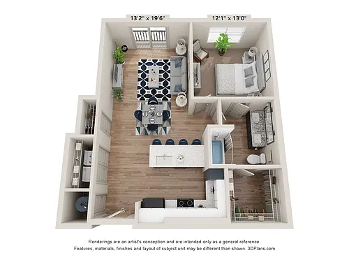 Floor plan A6 LL (1 Bedroom)