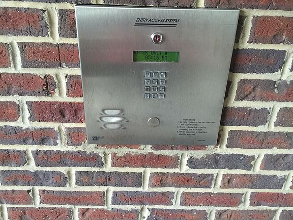 Secured-door entrance keypad/intercom for guests