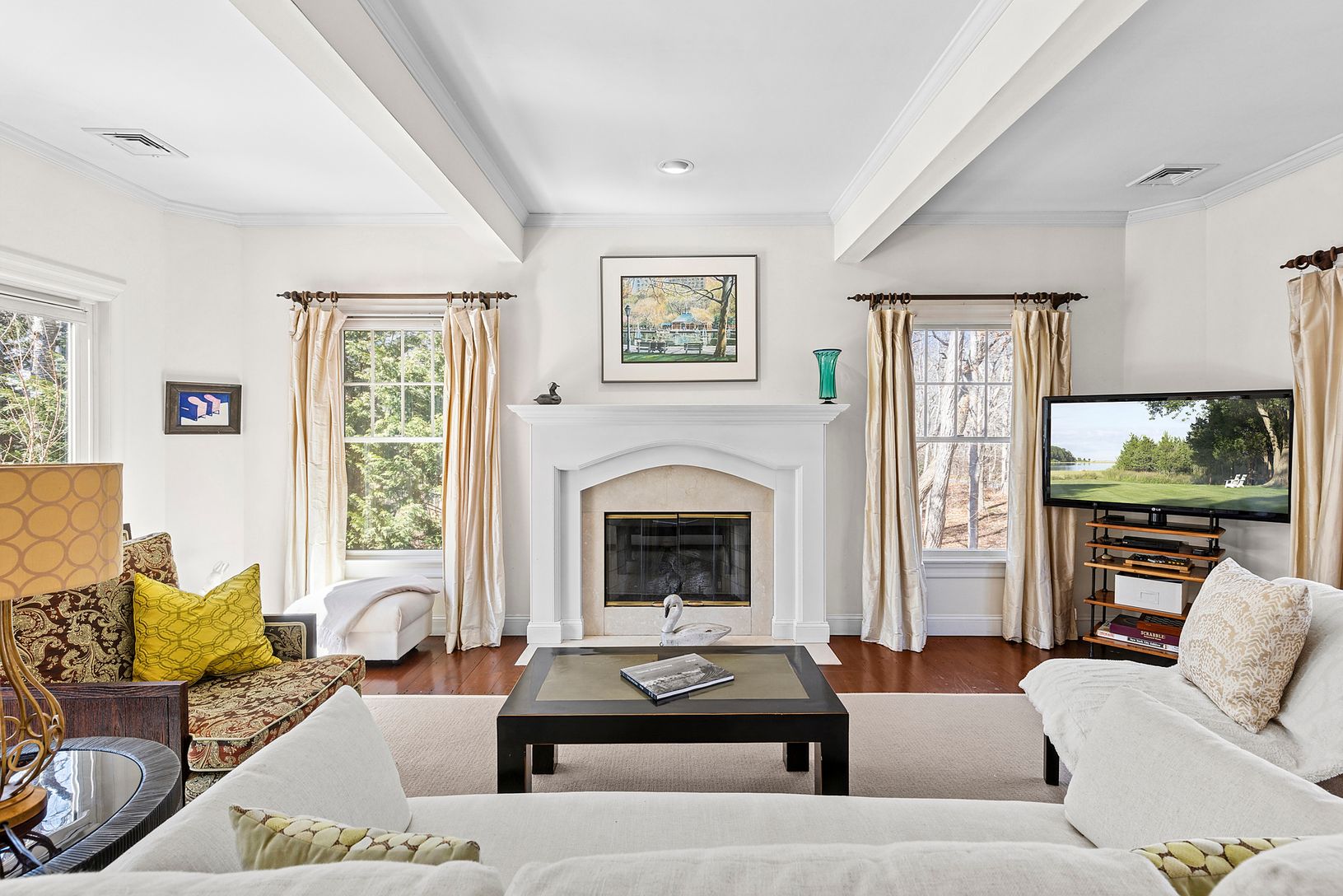 Enjoy the fireplace on a cool eve