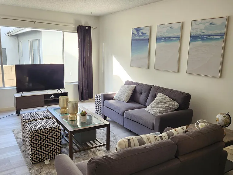 Livingroom with Smart TV and picture window