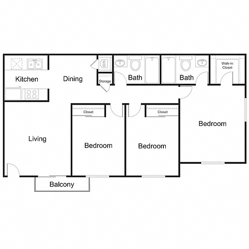 Floor plan Plan D | 3x2
