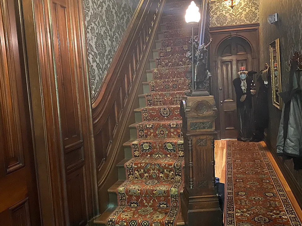 Front foyer and stairs to apartment