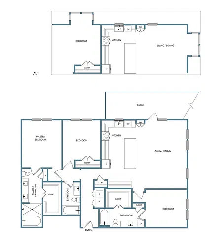 Floor plan 3 Bedroom 3 Bathroom C1