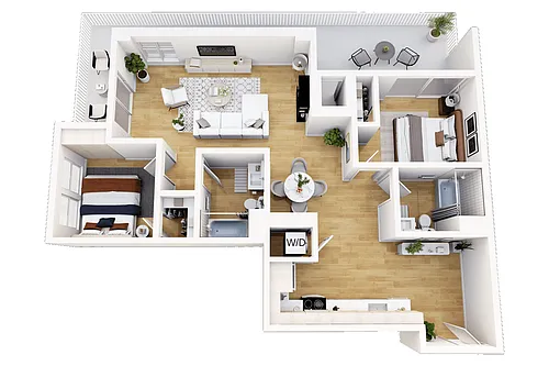 Floor plan 2 Bedroom, 2 Bath C