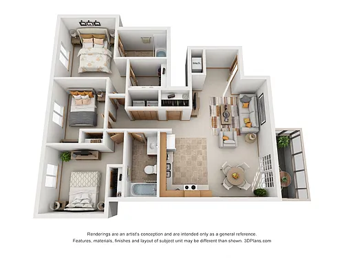 Floor plan Three Bedroom