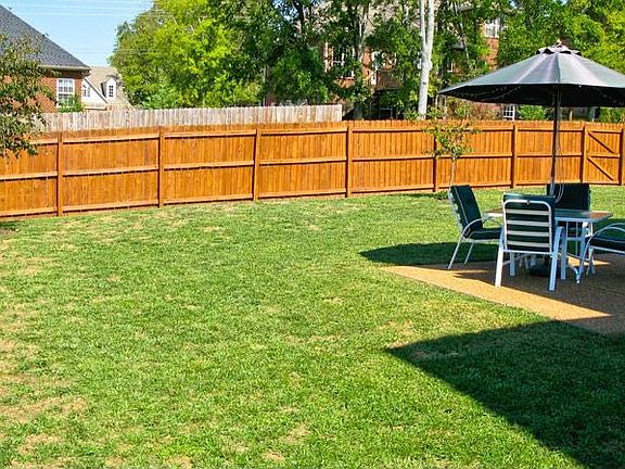 Large private fenced backyard