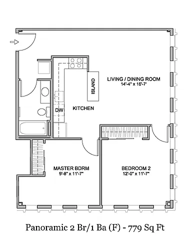 Floor plan Panoramic 2-Bed