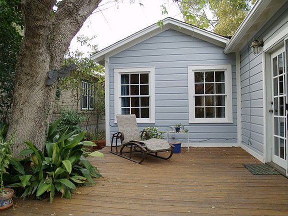 Shaded deck off master bedroom