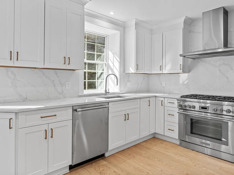 Brand new kitchen with performance stainless steel appliances.