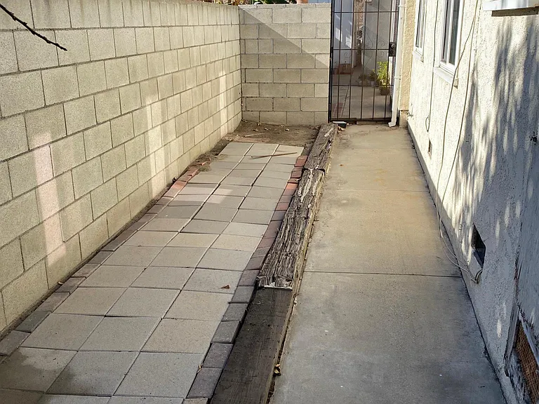A second back patio - you can see the Los Angeles River trail in the background