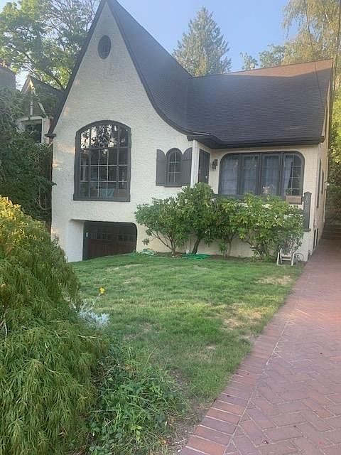 front of charming tudor in heart of Montlake