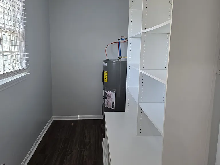 Walk-in pantry leading to garage