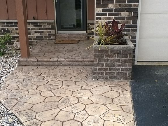Stamped concrete walk way