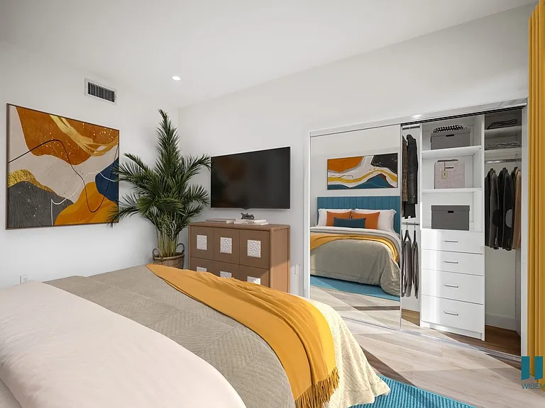 Bedroom with Recessed Lighting, Vinyl Flooring, and a Mirrored Closet with Organizers - Aspen Floor Plan