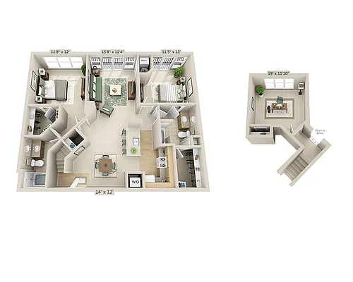 Floor plan Three Bedroom C2A