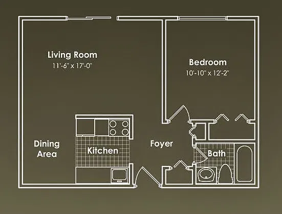 Floor plan 1 BD Standard