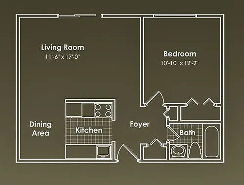Floor plan 1 BD Standard