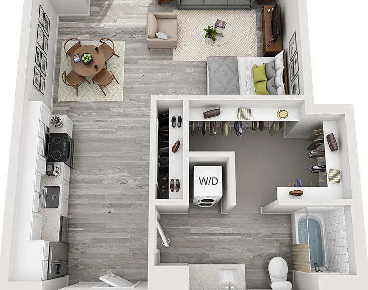 The Glenn - A9 - 0x1 - 1 Beds - 1 Baths - 612 Sq. ft.