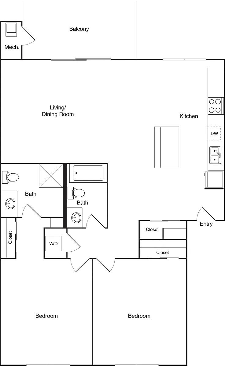 Floor plan 2B Renovated