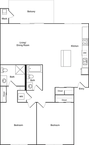 Floor plan 2B Renovated
