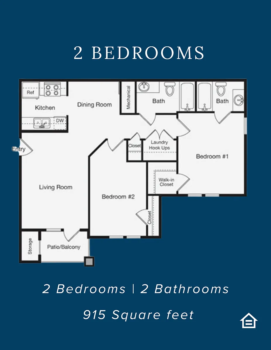 Floor plan 2 Bedroom 2 Bathroom