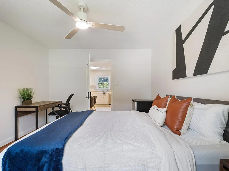Bed lightly staged to show what's possible. Two pillows available (NO Linens included)