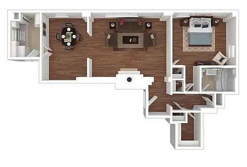 Floor plan Cormere 1 Bedroom 1 Bath