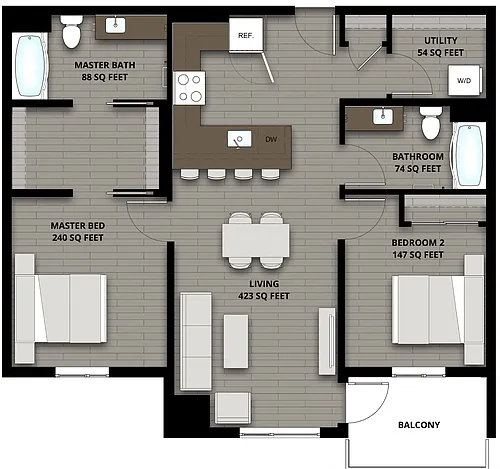 Floor plan W 2X2 G