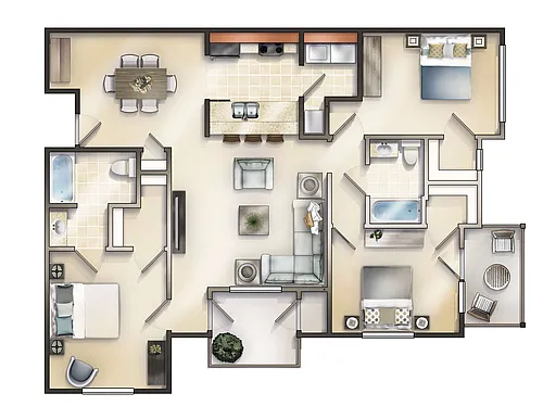 Floor plan The Dartmouth w/Balcony