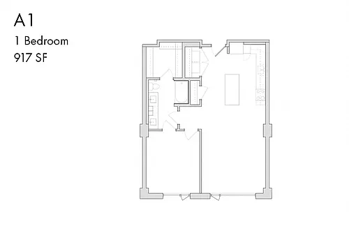 Floor plan A1 1 Bedroom