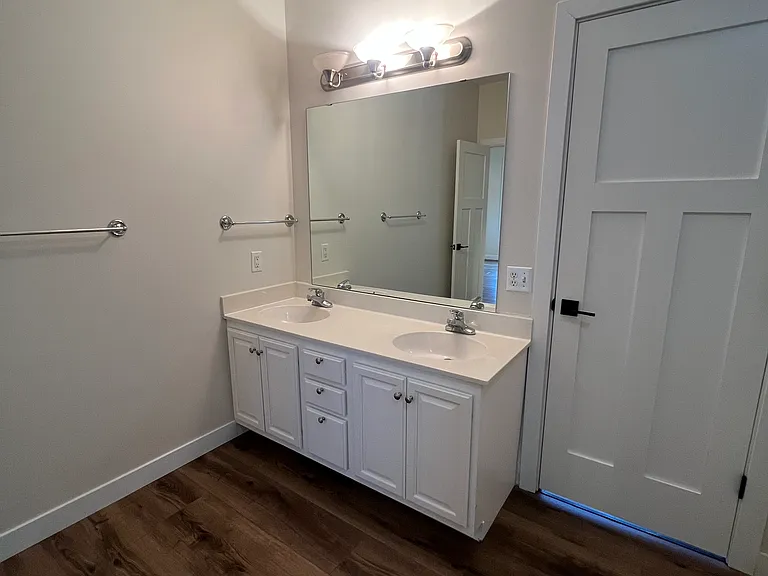 Large bathroom with double vanity