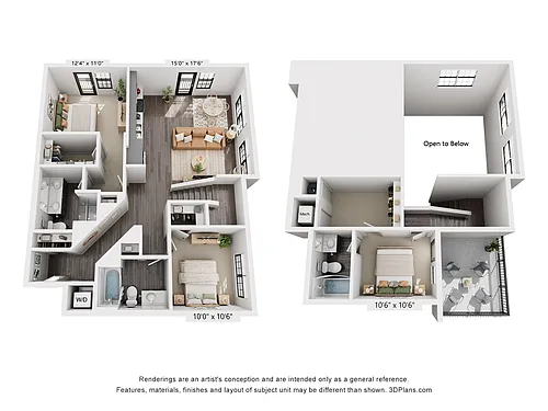 Floor plan 3-Bedroom 3-Bath w/ Loft | 1,396 sqft