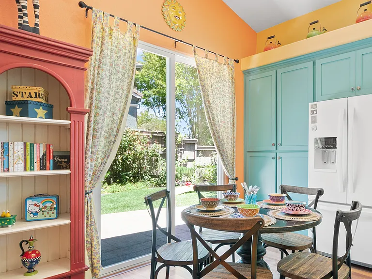Eat-in kitchen with lovely view of the backyard