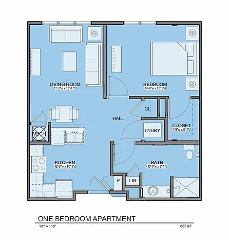 Floor plan One Bedroom