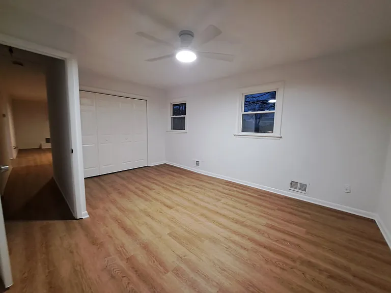 Large master bedroom with lots of closet space.