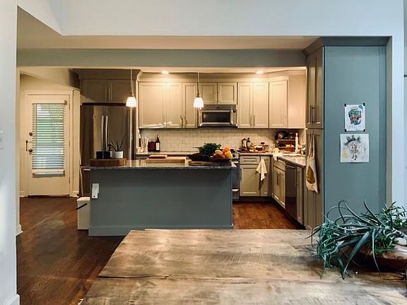 Looking into kitchen from dining area.