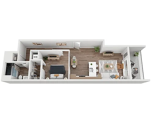 Floor plan One Bedroom A1B