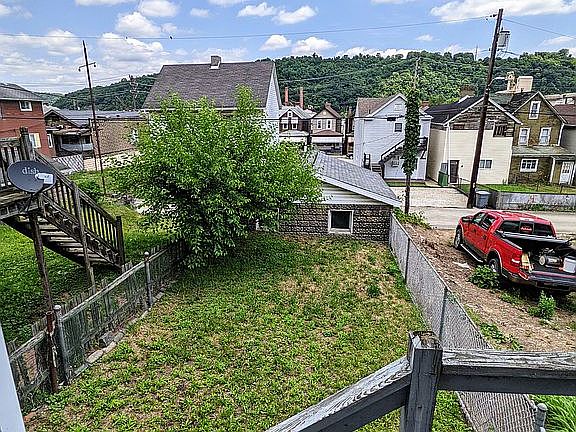 Fenced in backyard