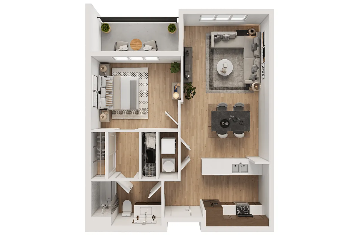 Floor plan 1X1 - A1