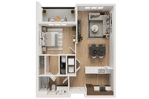 Floor plan 1X1 - A1
