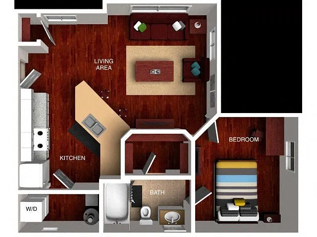 Floor plan 1 Bedroom 1 Bathroom Deluxe