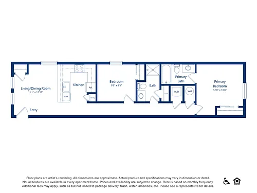 Floor plan 2x1 - 900 sqft - B2