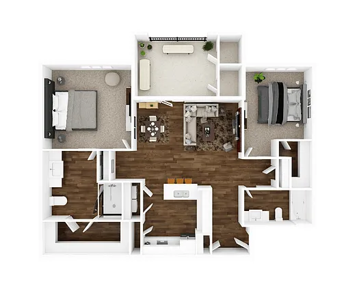 Floor plan Two Bedroom - Ellington