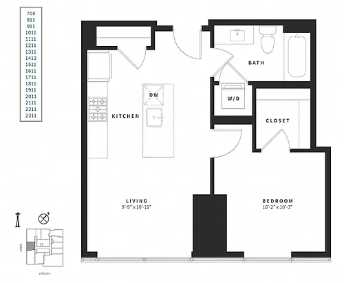 Floor plan 1 Bedroom A5