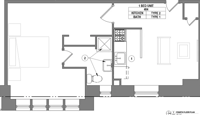 1500 Pine - Apt 404 Floor Plan 1500 Pine - Apt 404 Floor Plan